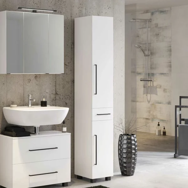 Badezimmer Seitenschrank In Weiß – Maney 3