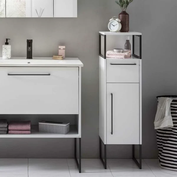 Badezimmer Unterschrank In Weiß Mit Anthrazit – Ismilav 7