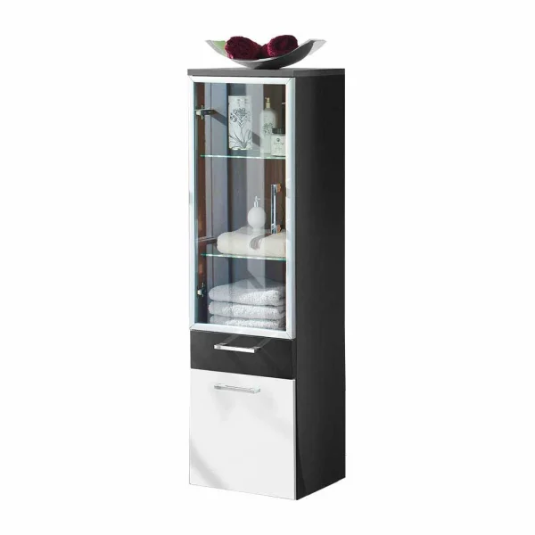 Badezimmer Vitrinenschrank Boisan Mit Schublade Und Klappe 1