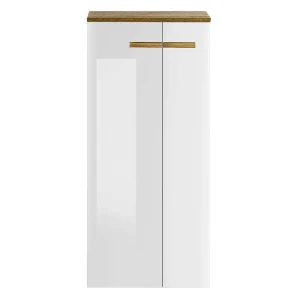 Badezimmerschrank In Weiß Hochglanz & Eiche – Vauflos 14