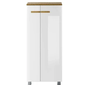 Badezimmerschrank In Weiß Hochglanz & Eiche – Vauflos 16