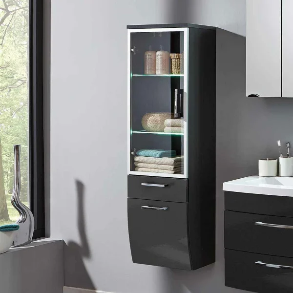 Badschrank Boisan Mit Glastür Und Schublade 40cm Breit 3