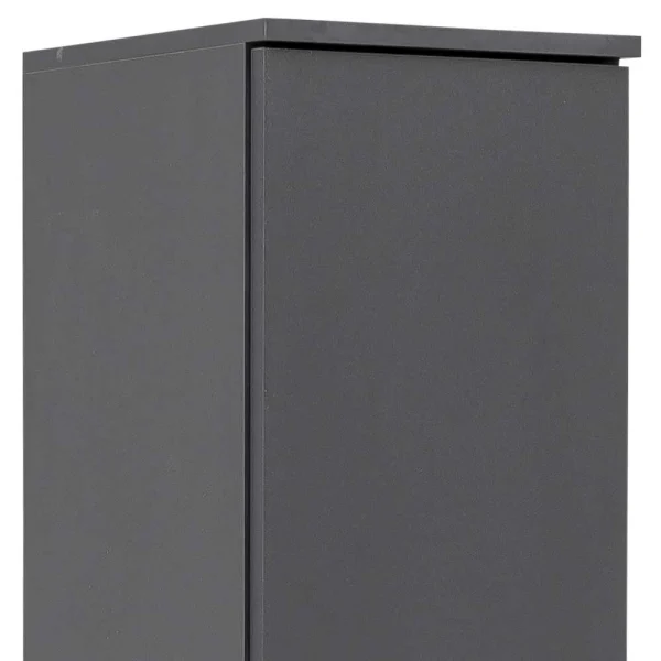 Dunkelgrauer Bad Hochschrank Mit Metallgriffen – Ostiena 6