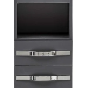 Dunkelgrauer Bad Hochschrank Mit Metallgriffen – Ostiena 18