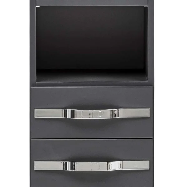 Dunkelgrauer Bad Hochschrank Mit Metallgriffen – Ostiena 7