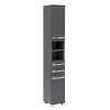Dunkelgrauer Bad Hochschrank Mit Metallgriffen – Ostiena 22