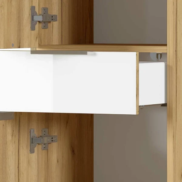 Eleganter Badschrank In Weiß Glasbeschichtet – Brandon 6