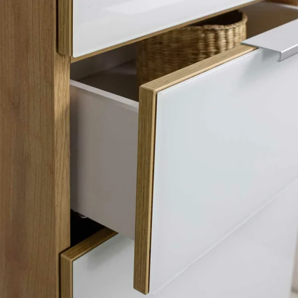 Eleganter Badschrank In Weiß Glasbeschichtet – Brandon 7