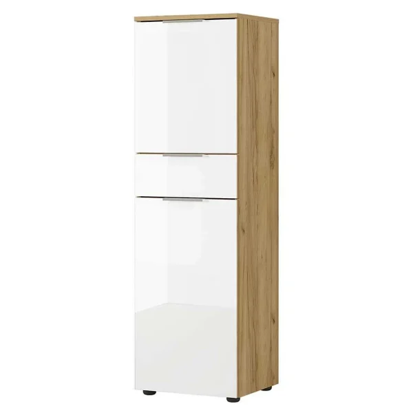 Eleganter Badschrank In Weiß Glasbeschichtet – Brandon 1