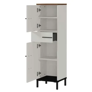Halbhoher Badschrank In Hellgrau – Dolida 12