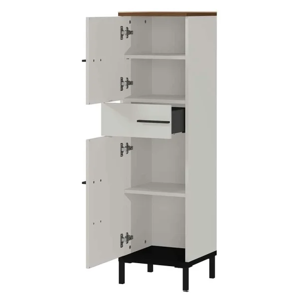 Halbhoher Badschrank In Hellgrau – Dolida 4