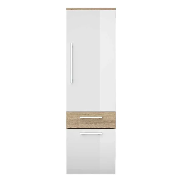 Hochglanz Badezimmer Hochschrank Trahova 1-türig Schublade Klappe 3