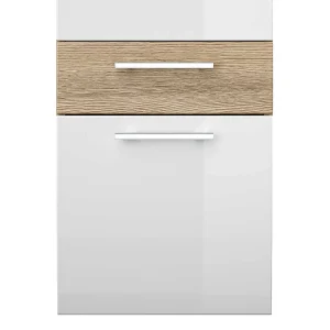 Hochglanz Badezimmer Hochschrank Trahova 1-türig Schublade Klappe 12