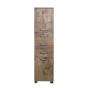 Hoher Badezimmerschrank Mit 3 Schubladen – Fleminos 12