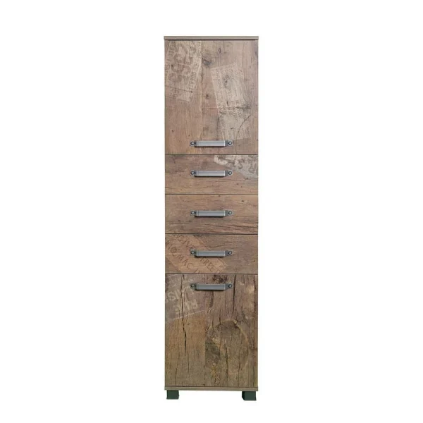 Hoher Badezimmerschrank Mit 3 Schubladen – Fleminos 4