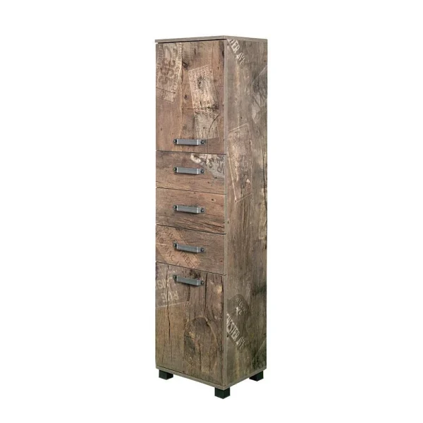 Hoher Badezimmerschrank Mit 3 Schubladen – Fleminos 1