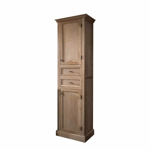 Landhausstil-Hochschrank Vish In Eiche Bianco 1