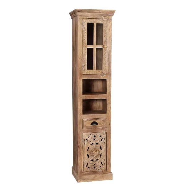Massivholz Bad Hochschrank In White Wash – Runiasa 1