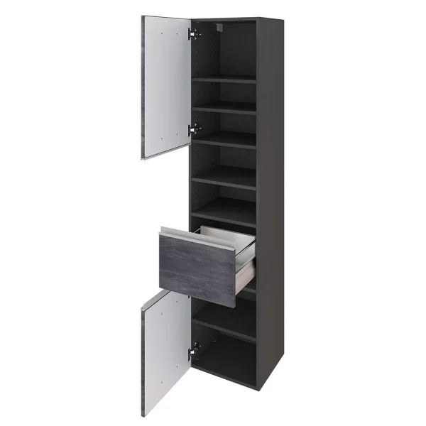 Moderner Bad Hochschrank In Eiche Grau – Nitusa 4