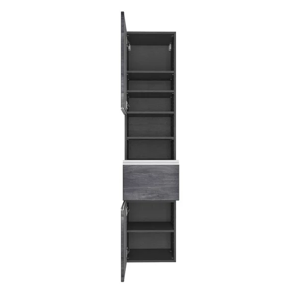 Moderner Bad Hochschrank In Eiche Grau – Nitusa 5