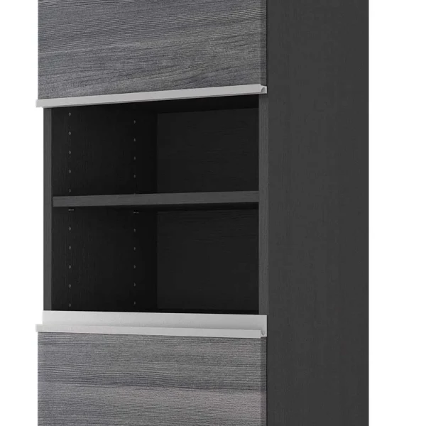Moderner Bad Hochschrank In Eiche Grau – Nitusa 6