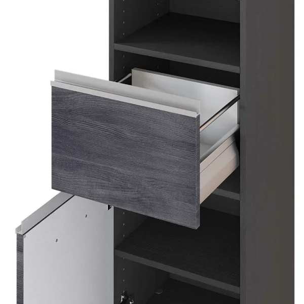 Moderner Bad Hochschrank In Eiche Grau – Nitusa 7