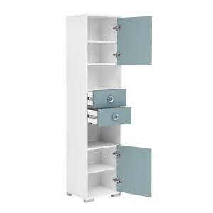 Moderner Bad Hochschrank In Hellem Blau – Greina 16