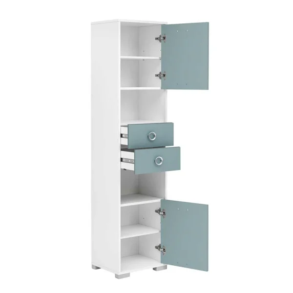 Moderner Bad Hochschrank In Hellem Blau – Greina 6