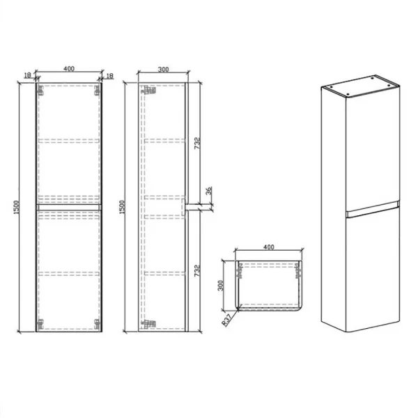 Moderner Badschrank Mit 2 Türen – Curadros 7