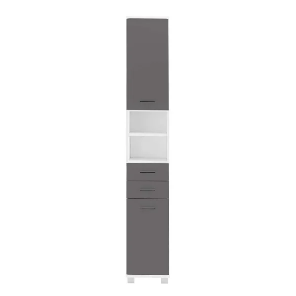 Stauraum Badschrank In Weiß Grau – Mirista 3