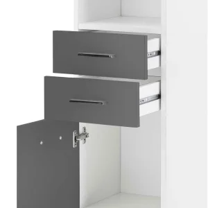 Stauraum Badschrank In Weiß Grau – Mirista 18