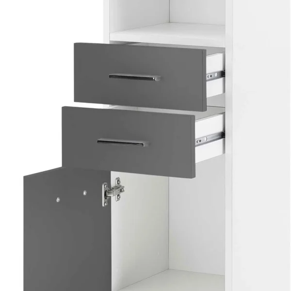 Stauraum Badschrank In Weiß Grau – Mirista 7
