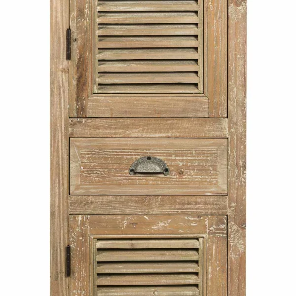Teilmassiver Badschrank In Kiefer Antik Harrosands Mit Lamellen Front 5