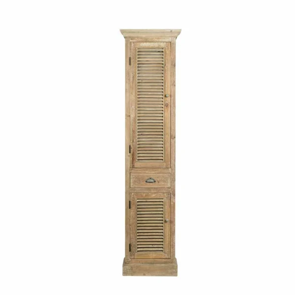 Teilmassiver Badschrank In Kiefer Antik Harrosands Mit Lamellen Front 1