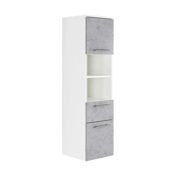 Wand Badschrank In Hellem Beton Grau Dekor – Rinessa II 3