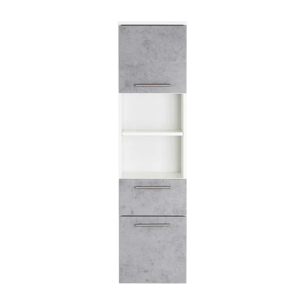 Wand Badschrank In Hellem Beton Grau Dekor – Rinessa II 4