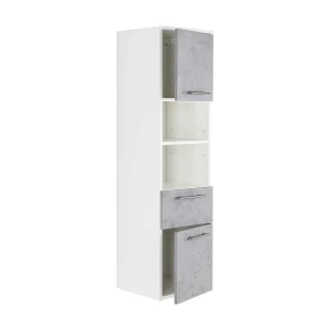 Wand Badschrank In Hellem Beton Grau Dekor – Rinessa II 14