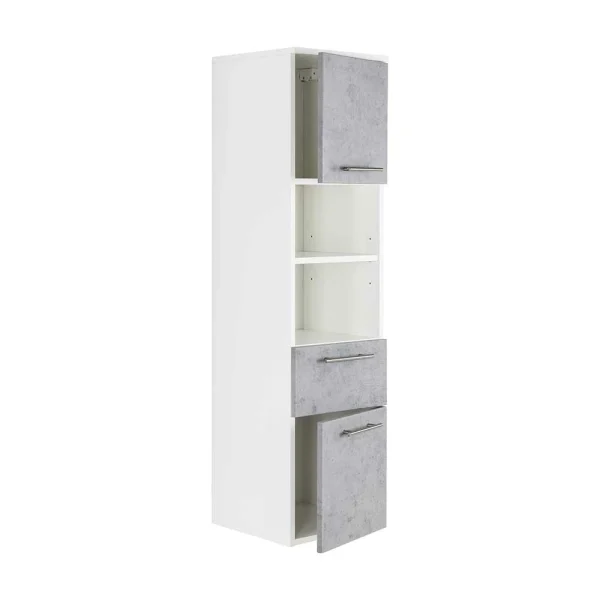Wand Badschrank In Hellem Beton Grau Dekor – Rinessa II 5