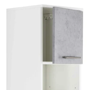 Wand Badschrank In Hellem Beton Grau Dekor – Rinessa II 18