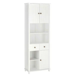 Weißer Bad Hochschrank Aus Massivholz Lackiert – Cilao 10