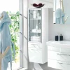 Weißer Bad Hochschrank Boisan Mit Glastür 19