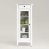Weißer Badschrank Aus Holz Mit Glas Tür – Lousias 10