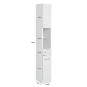 Weißer Stauraum Hochschrank Fürs Bad – Skiranov 18