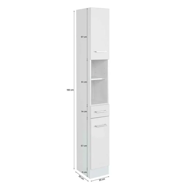 Weißer Stauraum Hochschrank Fürs Bad – Skiranov 7